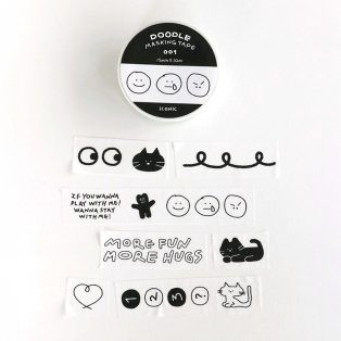 ICONIC doodle washi tape dekortapasz - 123 