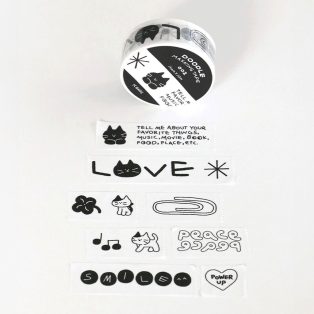 ICONIC doodle washi tape dekortapasz - Love 