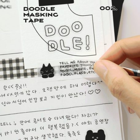 ICONIC doodle washi tape dekortapasz - Love 
