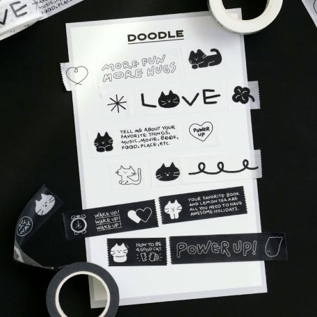 ICONIC doodle washi tape dekortapasz - Love 