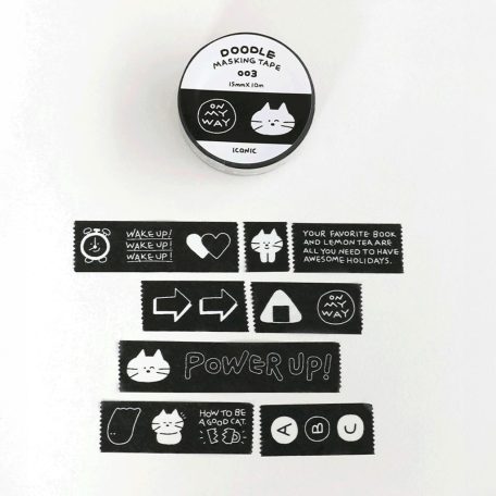 ICONIC doodle washi tape dekortapasz - Power up