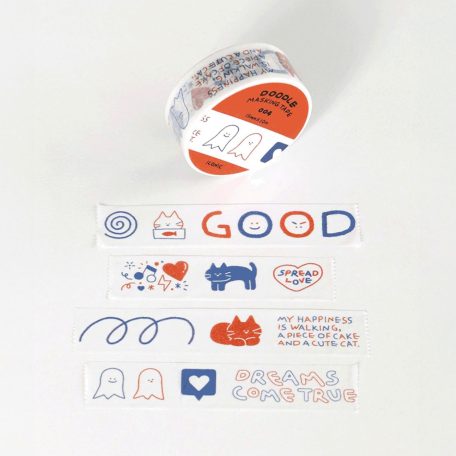 ICONIC doodle washi tape dekortapasz - Good