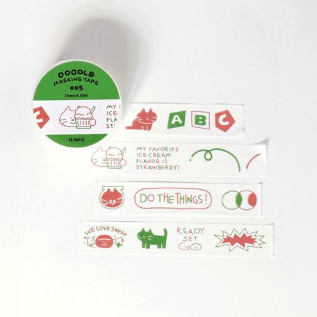 ICONIC doodle washi tape dekortapasz - ABC 