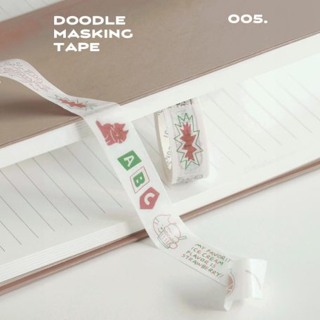 ICONIC doodle washi tape dekortapasz - ABC 