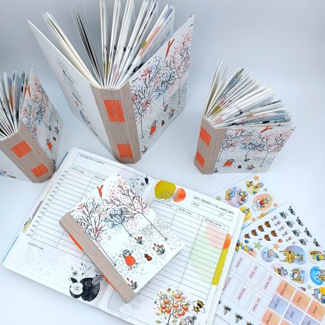 Papetri tervező - Papetri planner- dátumozatlan - nyuszilufi - puha borítós - belül színes lapokkal - A5 méret