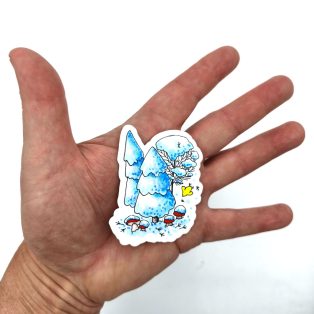 Papetri nagy vízálló matrica - havas fenyők