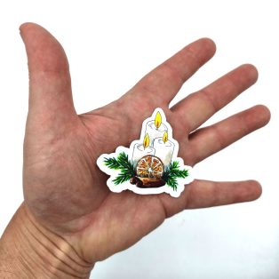   Papetri nagy vízálló matrica - adventi gyertyák naranccsal