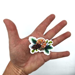 Papetri nagy vízálló matrica - fahéjas narancs dísz