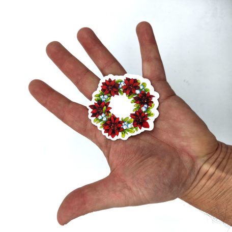 Papetri nagy vízálló matrica - adventi koszorú