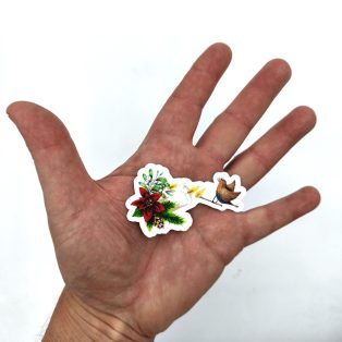   Papetri nagy vízálló matrica - adventi gyertya vörösbeggyel